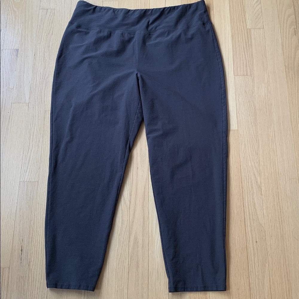 Eileen Fisher Viscose Nylon Straight Leg Stretch Pull On Pants Size 1X Grey